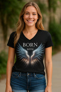 Born With Wings V-Neck Tee | WE–R™